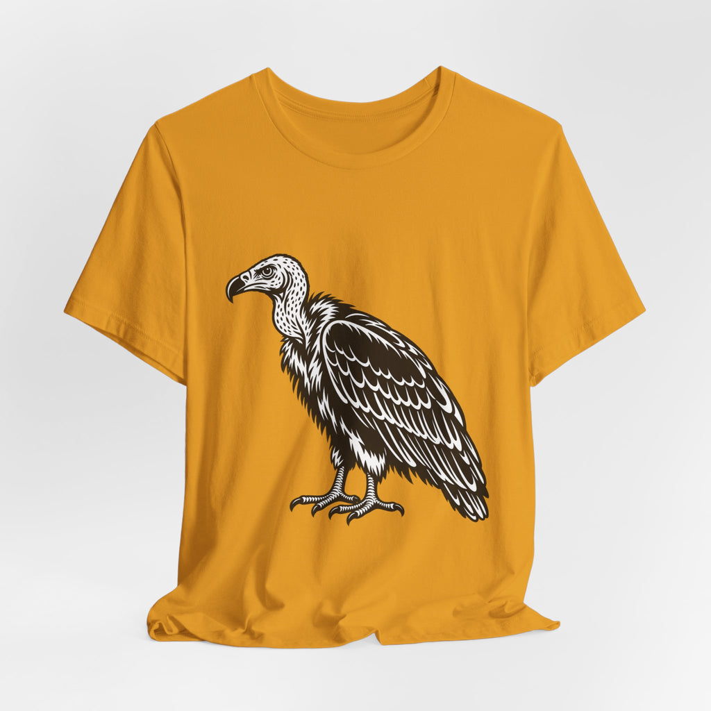 Vulture Woodcut Tee in White - vintage naturalist vulture woodcut shirt, Barely Outdoorsy