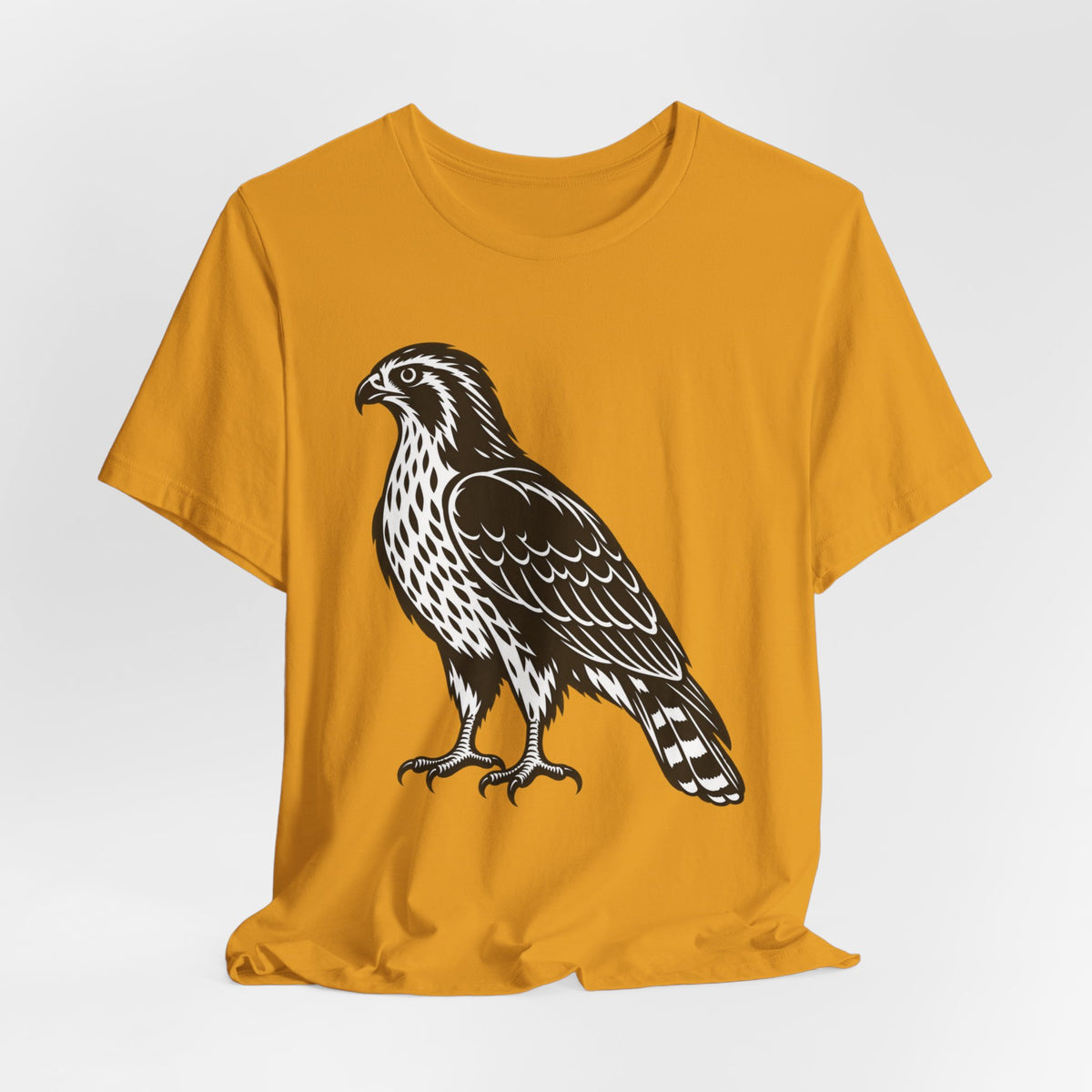 Hawk Woodcut Tee in White - vintage naturalist hawk woodcut shirt, Barely Outdoorsy