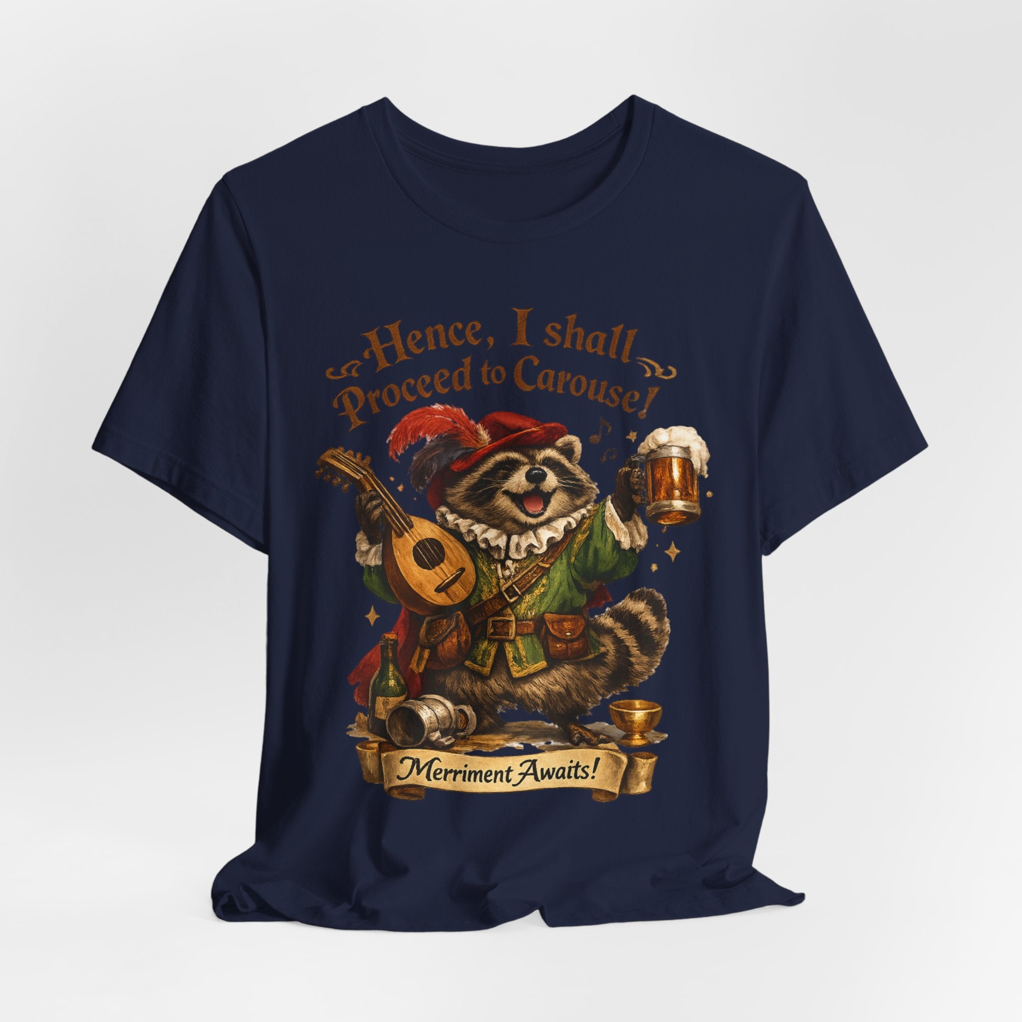 Raccoon Bard T-Shirt in Brown - raccoon bard tavern charisma graphic tee, Barely Outdoorsy