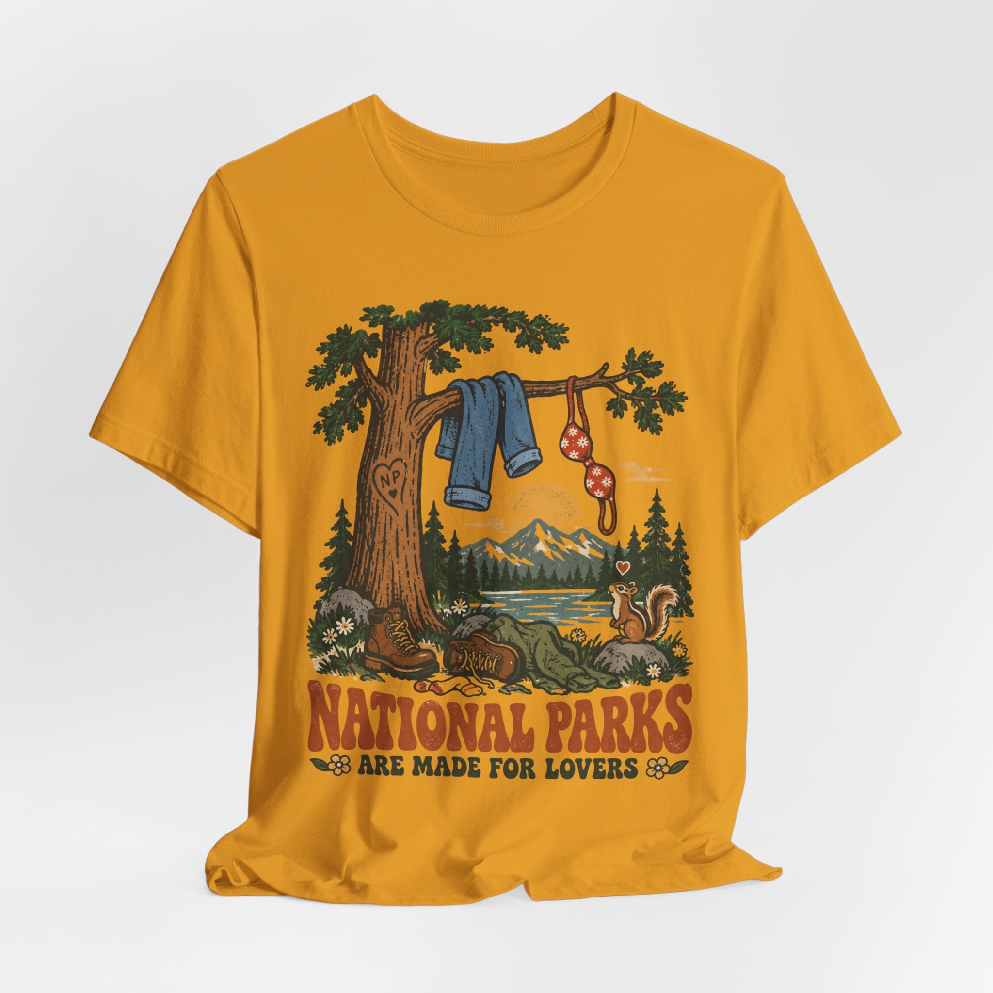 National Parks Are Made For Lovers T-Shirt in Heather Prism Lilac - funny couples national park graphic tee, Barely Outdoorsy