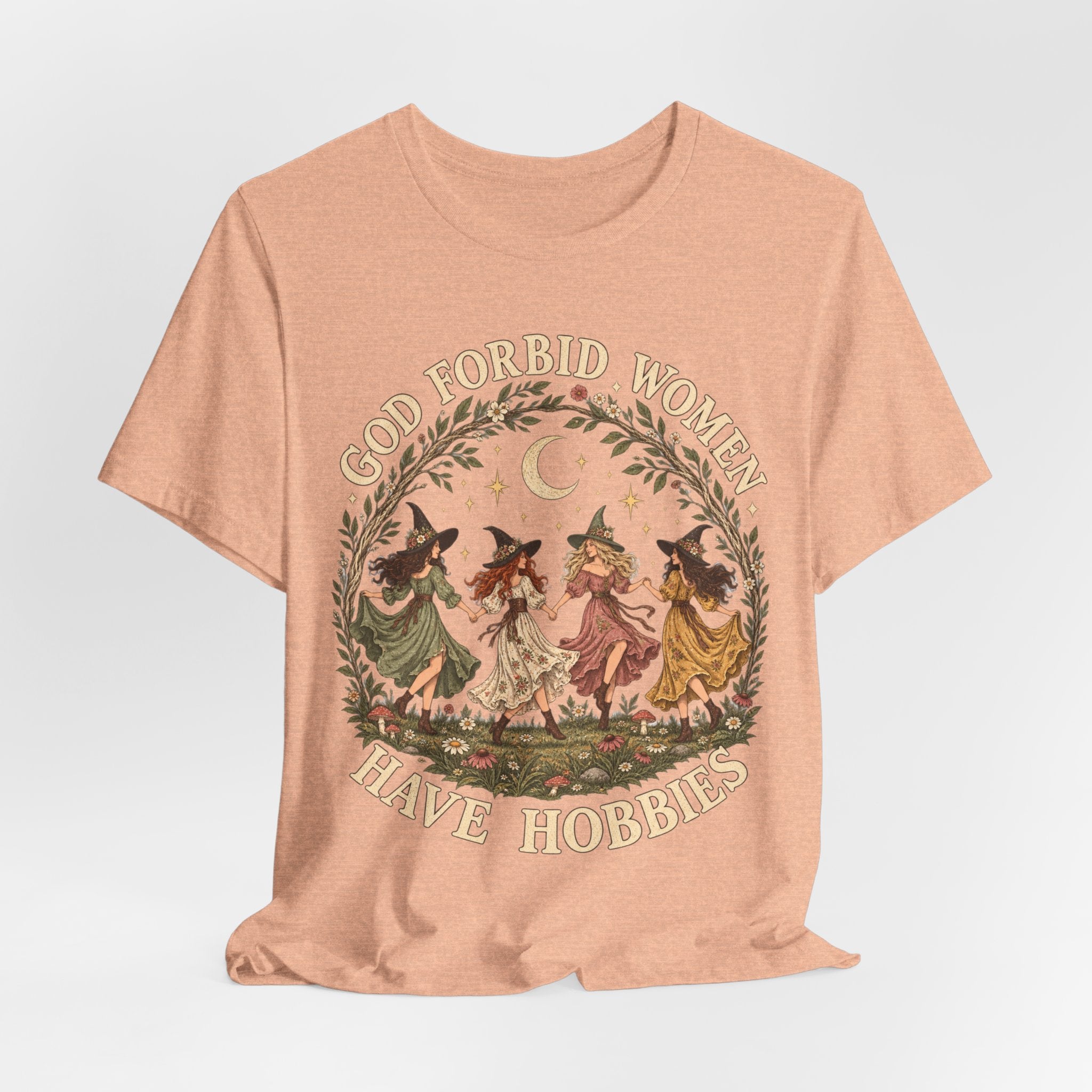 God Forbid Women Have Hobbies T-Shirt in Mauve - funny dark humor witch hobbies graphic tee, Barely Outdoorsy