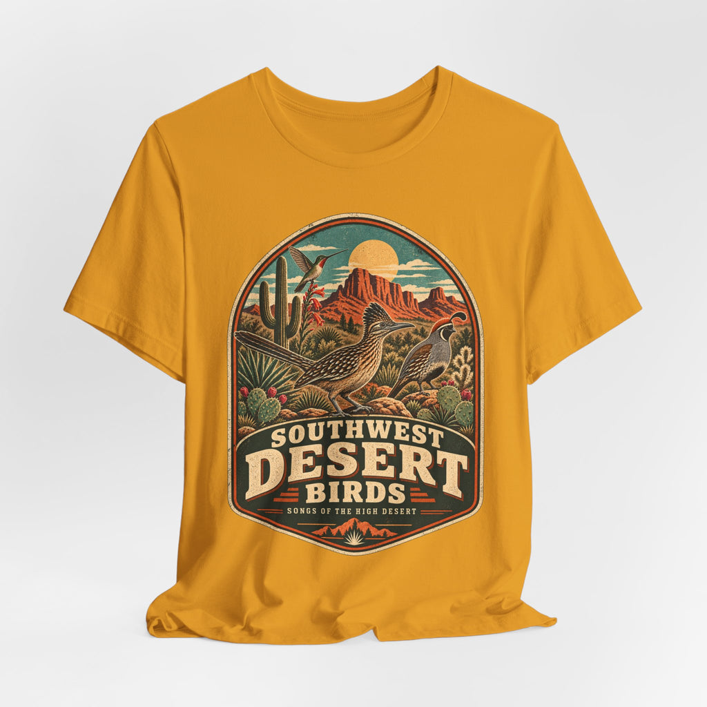 Southwest Desert Birds Tee in White - desert birds Southwest wildlife shirt, Barely Outdoorsy Bella Canvas 3001