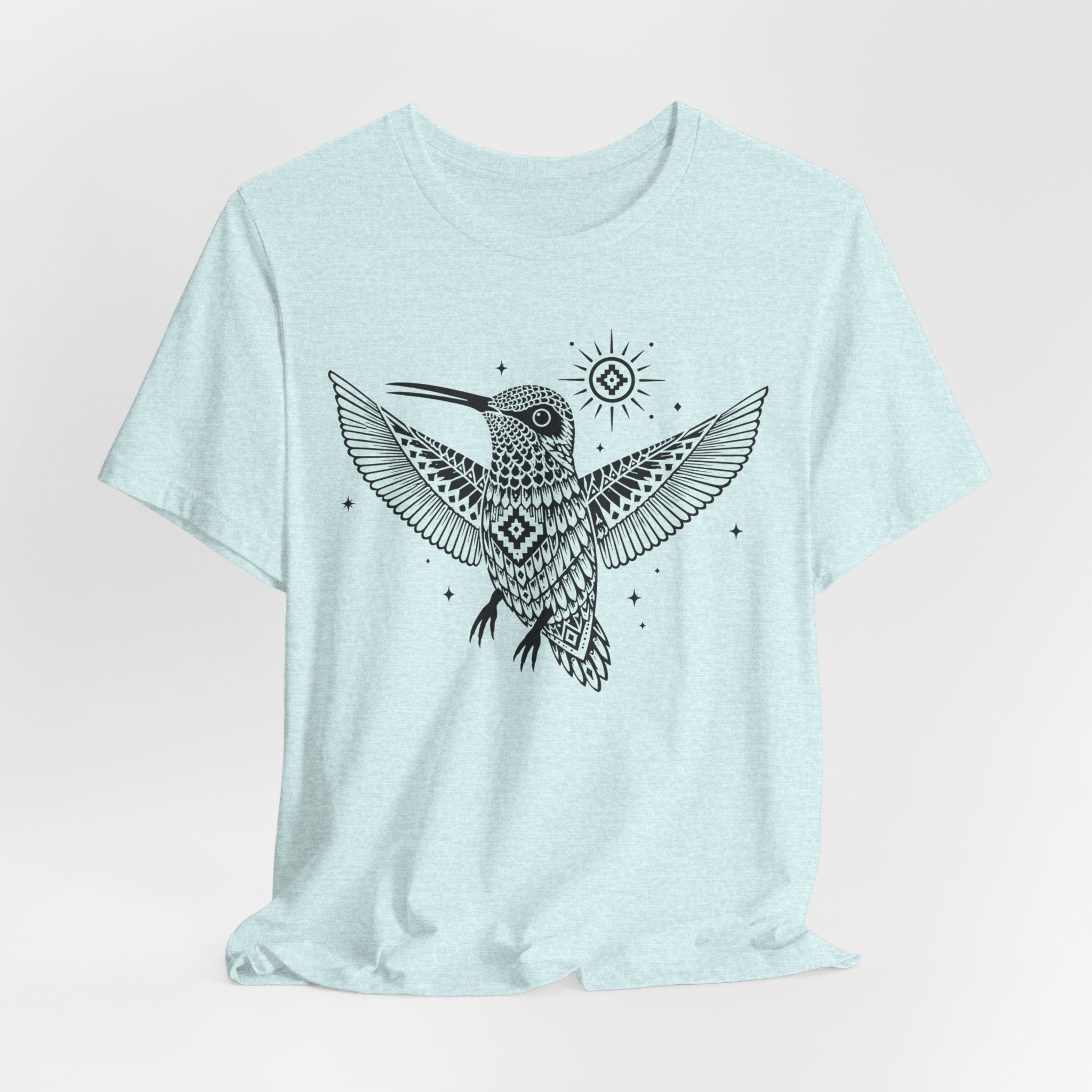 Southwest Geometric Hummingbird Mandala T-Shirt in Mauve - geometric hummingbird mandala graphic tee, Barely Outdoorsy