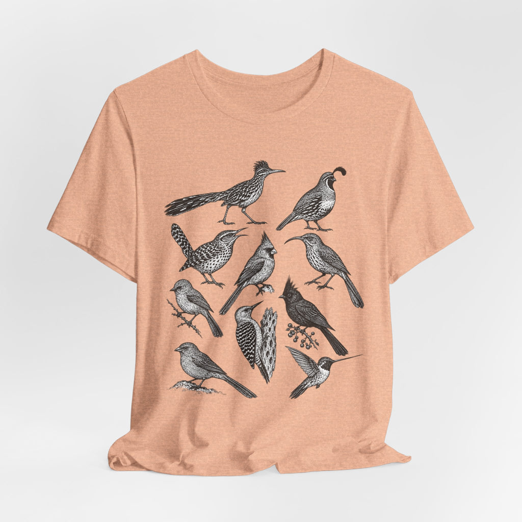 Desert Birds Field Guide Tee in White - vintage desert birds naturalist shirt, Barely Outdoorsy