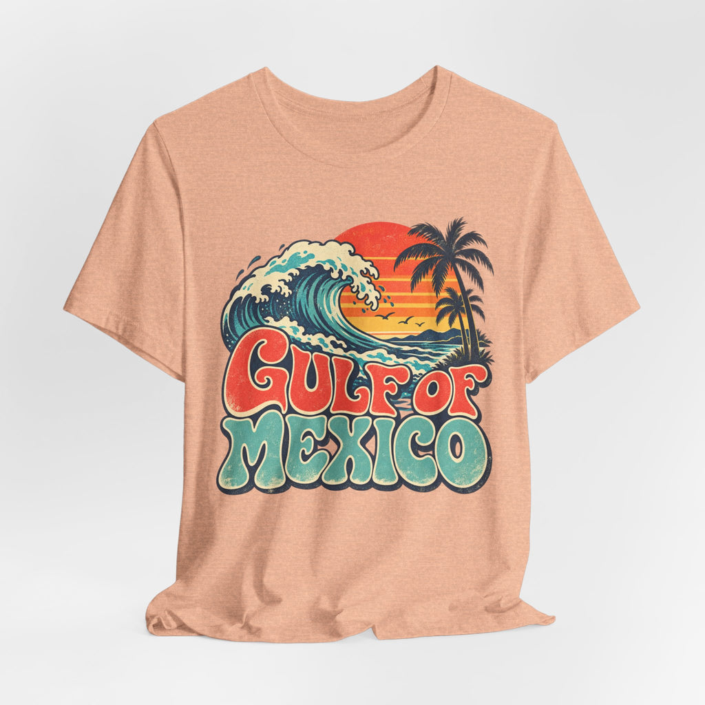 Gulf of Mexico Retro Beach T-Shirt in Black Heather - vintage retro Gulf Coast graphic tee, Barely Outdoorsy