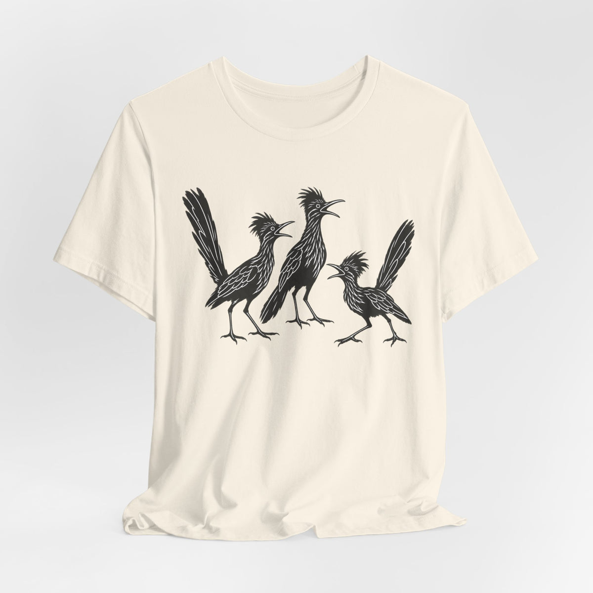 Roadrunner Gossip Tee in White - funny roadrunner gossip humor shirt, Barely Outdoorsy