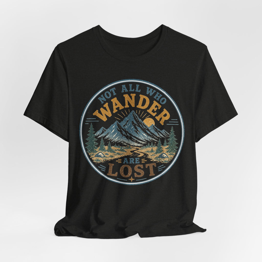 Close-up mountain wanderer illustration cotton graphic tee BarelyOutdoorsy