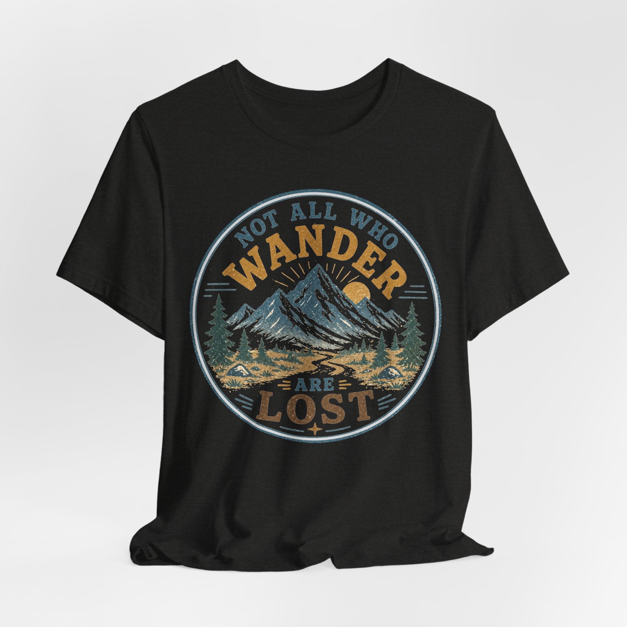 Close-up mountain wanderer illustration cotton graphic tee BarelyOutdoorsy