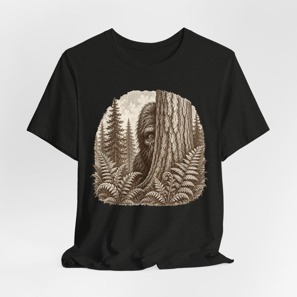 Hide and Seek Champion Tee in Mauve - vintage Bigfoot hide and seek humor graphic tee, Barely Outdoorsy