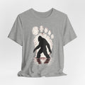 Bigfoot Paw Print Silhouette Tee in Ash - Bigfoot paw print minimalist shirt, Barely Outdoorsy Bella Canvas 3001