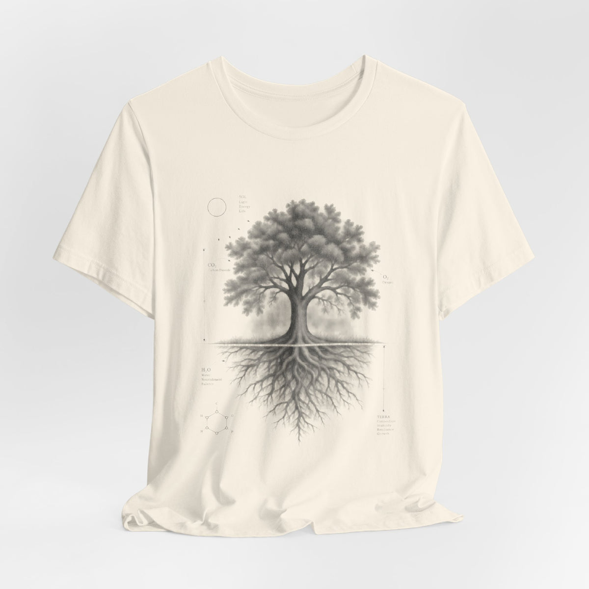 Tree of Life Photosynthesis Diagram Tee in Ash - vintage photosynthesis diagram tree shirt, Barely Outdoorsy