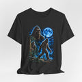 Bigfoot Family Blue Moon Forest Tee in Black Heather - Bigfoot family blue moon shirt, Barely Outdoorsy Bella Canvas