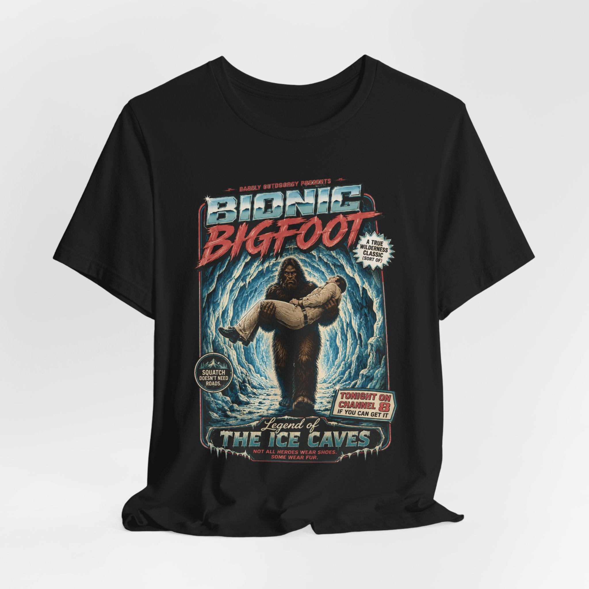 Bionic Bigfoot Legend of the Ice Caves Retro T-Shirt