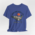 Roam More Worry Less Roadrunner T-Shirt in Heather Ice Blue - Southwest roadrunner graphic tee, Barely Outdoorsy
