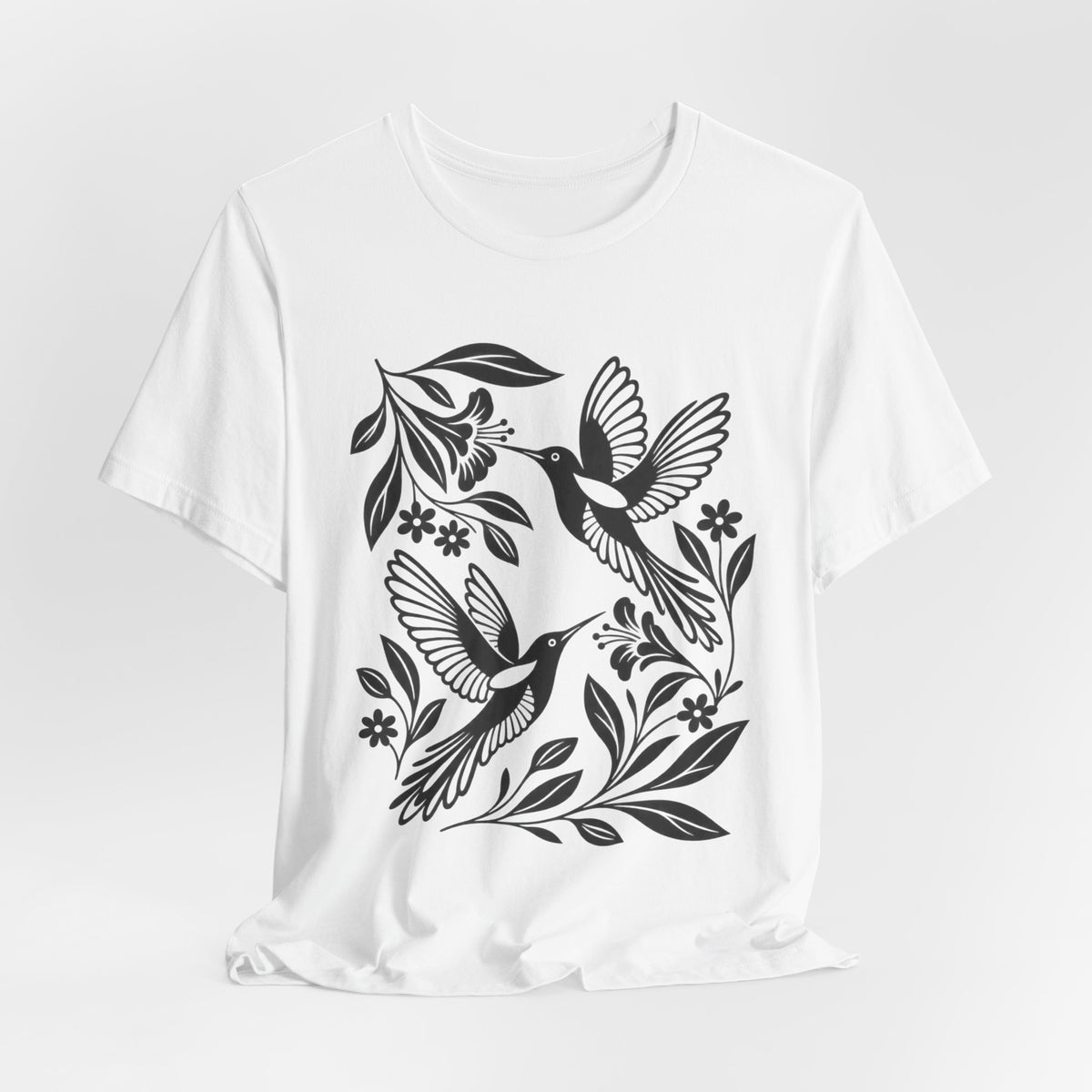 Hummingbird Minimalist Folk Art T-Shirt in Heather Team Purple - minimalist folk art hummingbird birding graphic tee, Barely Outdoorsy