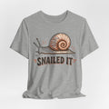 Snailed It Tee in Heather Peach - funny snail pun humor shirt, Barely Outdoorsy