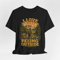 I Love Peeing Outside T-Shirt in Black - funny camping outdoor humor graphic tee, Barely Outdoorsy Bella Canvas 3001