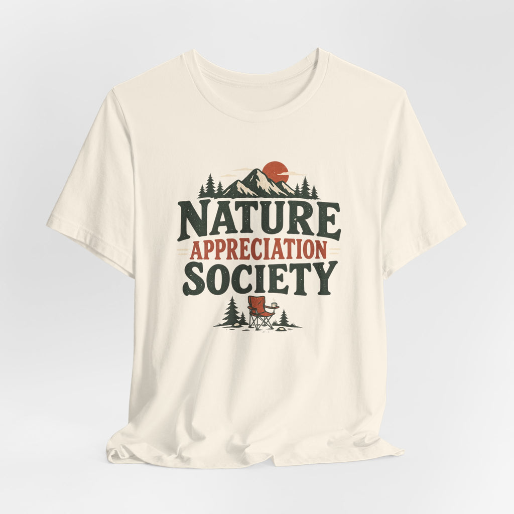 Nature Appreciation Society T-Shirt in Heather Prism Lilac - retro nature society badge graphic tee, Barely Outdoorsy