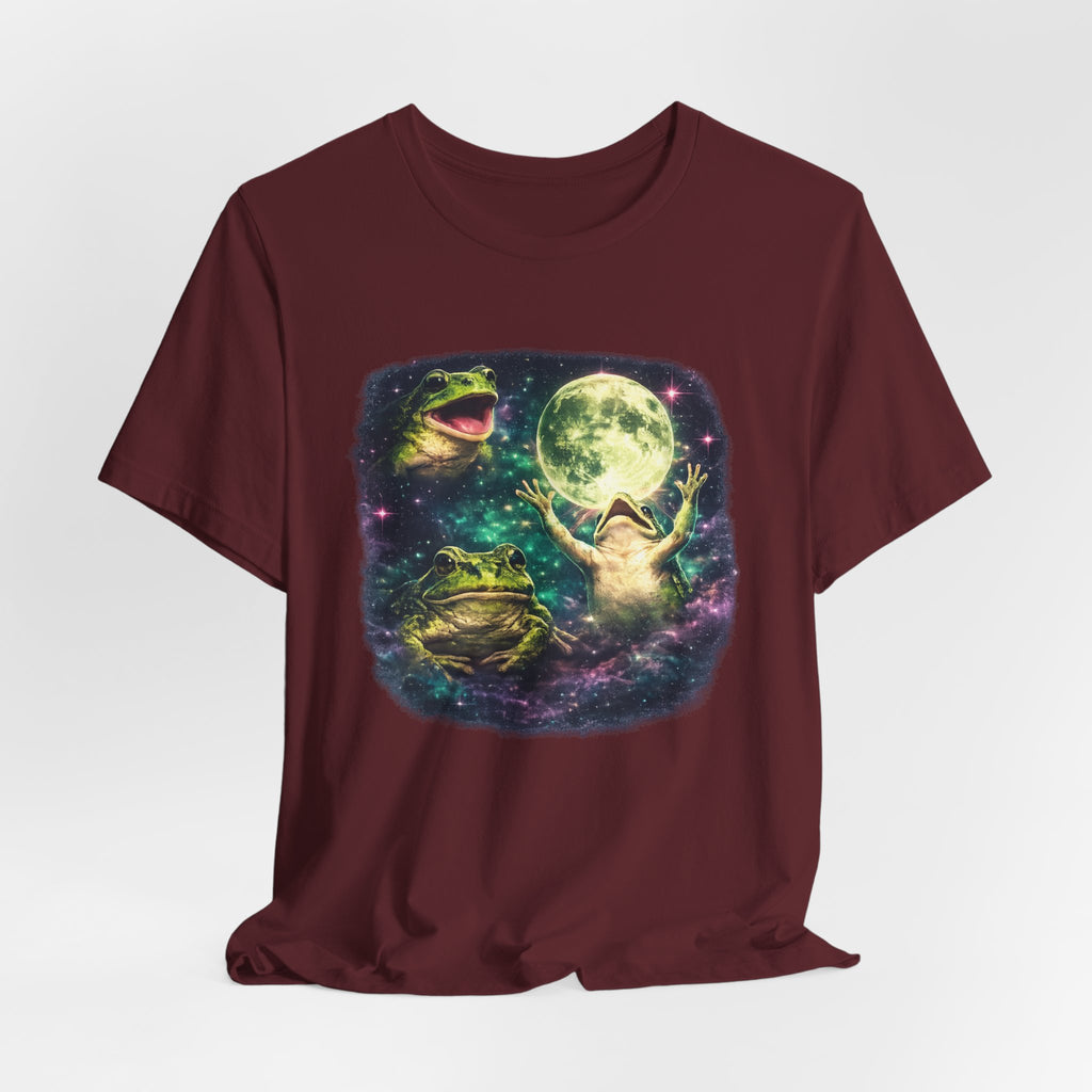 Three Frog Moon T-Shirt in Black Heather - funny frog moon parody nature graphic tee, Barely Outdoorsy