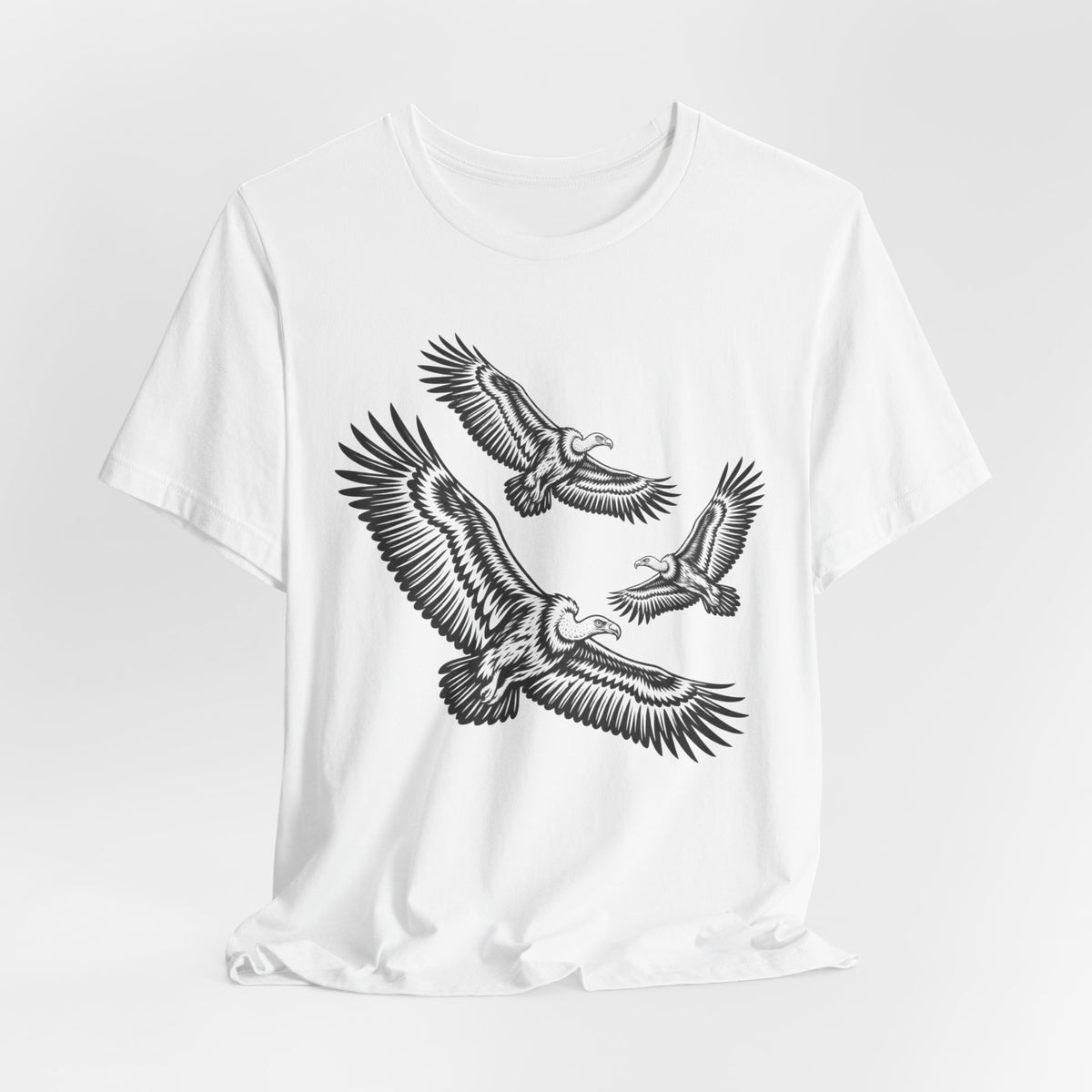 Vultures in Flight T-Shirt in Heather Peach - vintage naturalist vultures flight graphic tee, Barely Outdoorsy Bella Canvas