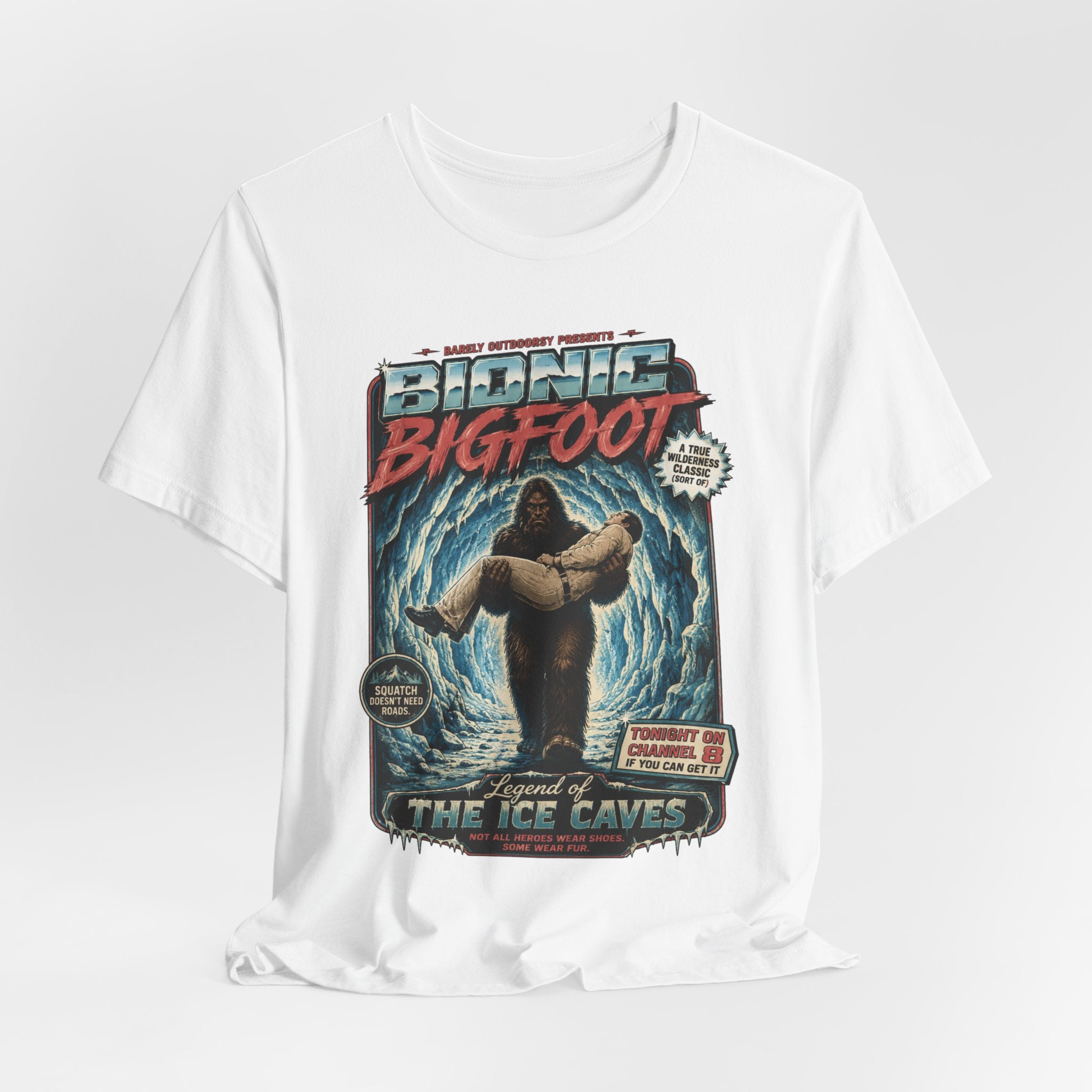 Bionic Bigfoot Legend of the Ice Caves Retro T-Shirt