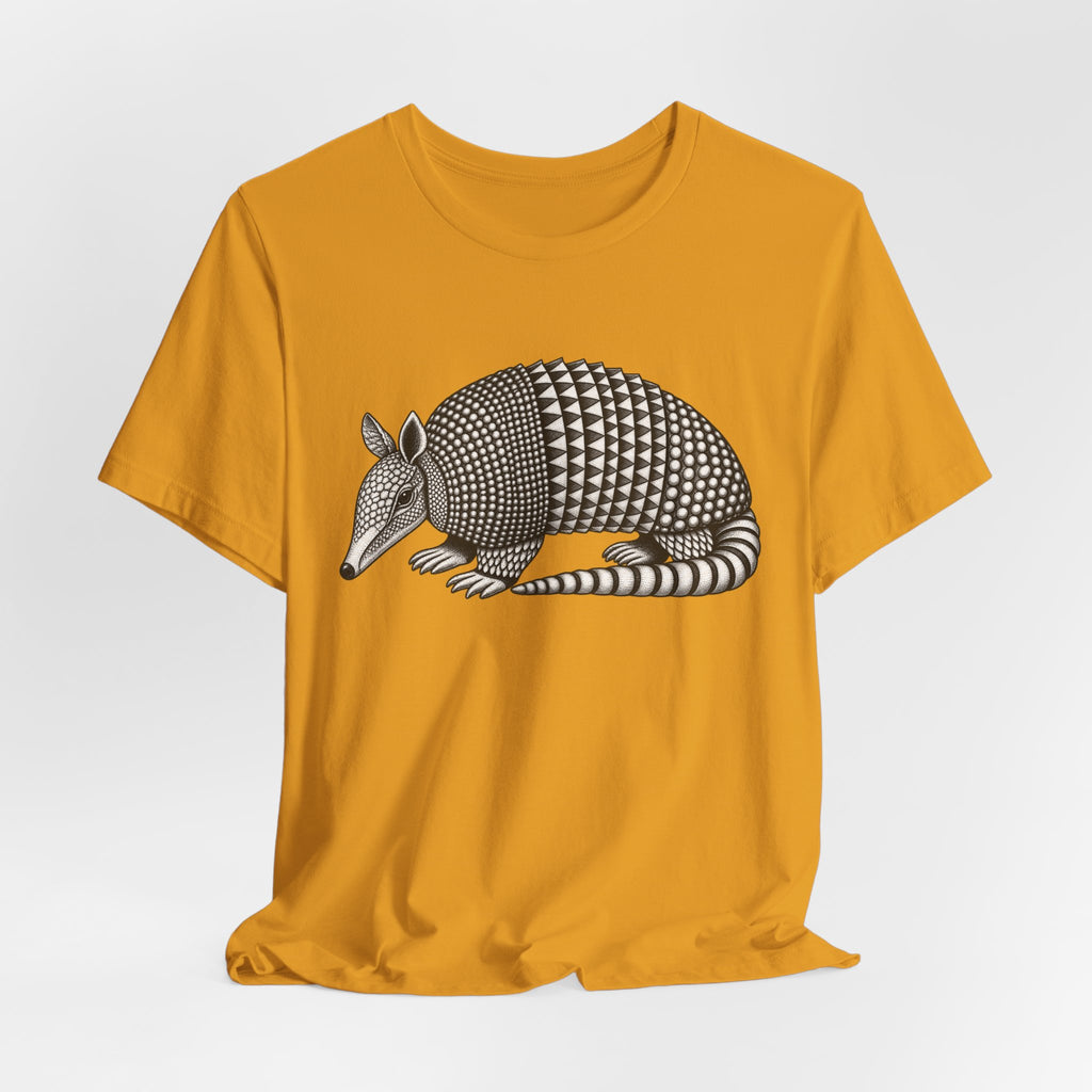 Nine-Banded Armadillo Fine Line Tee in Storm - fine line armadillo portrait shirt, Barely Outdoorsy Bella Canvas 3001