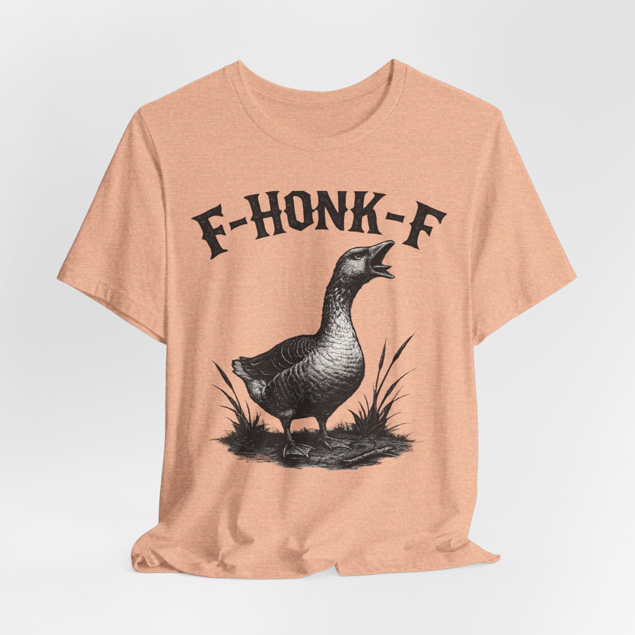 F-HONK-F Funny Goose T-Shirt in White - gothic blackletter goose pun graphic tee, Barely Outdoorsy Bella Canvas