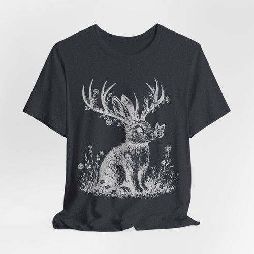 Jackalope wildflower t-shirt vintage illustration graphic tee BarelyOutdoorsy