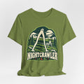 Fresno Nightcrawler Cryptid T-Shirt in Heather Green - funny Fresno Nightcrawler cryptid graphic tee, Barely Outdoorsy Bella Canvas 3001