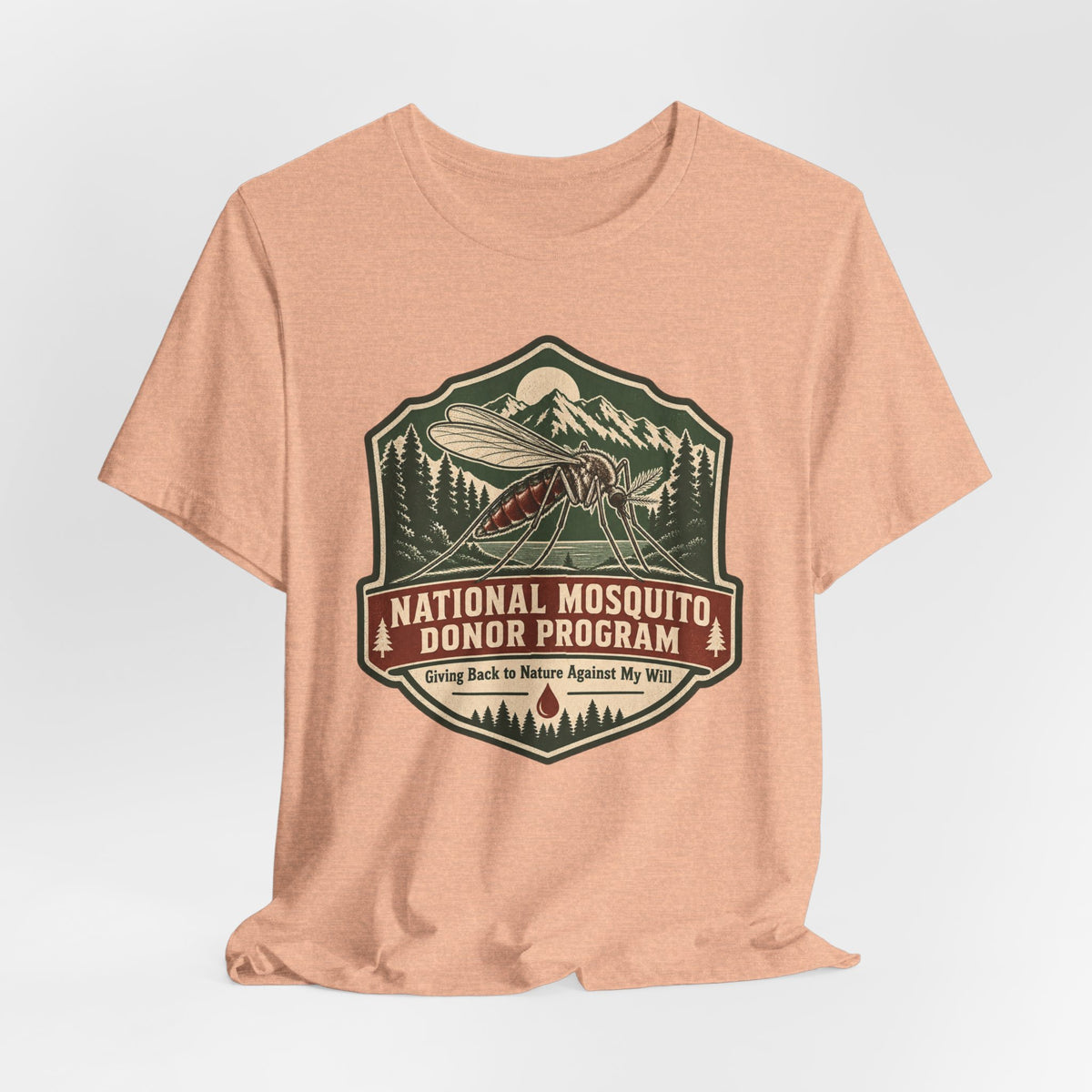 National Mosquito Donor Program T-Shirt in Heather Ice Blue - funny camping mosquito graphic tee, Barely Outdoorsy
