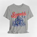Vintage Sasquatch Woodland Tee in Heather Peach - retro Sasquatch engraving shirt, Barely Outdoorsy Bella Canvas 3001