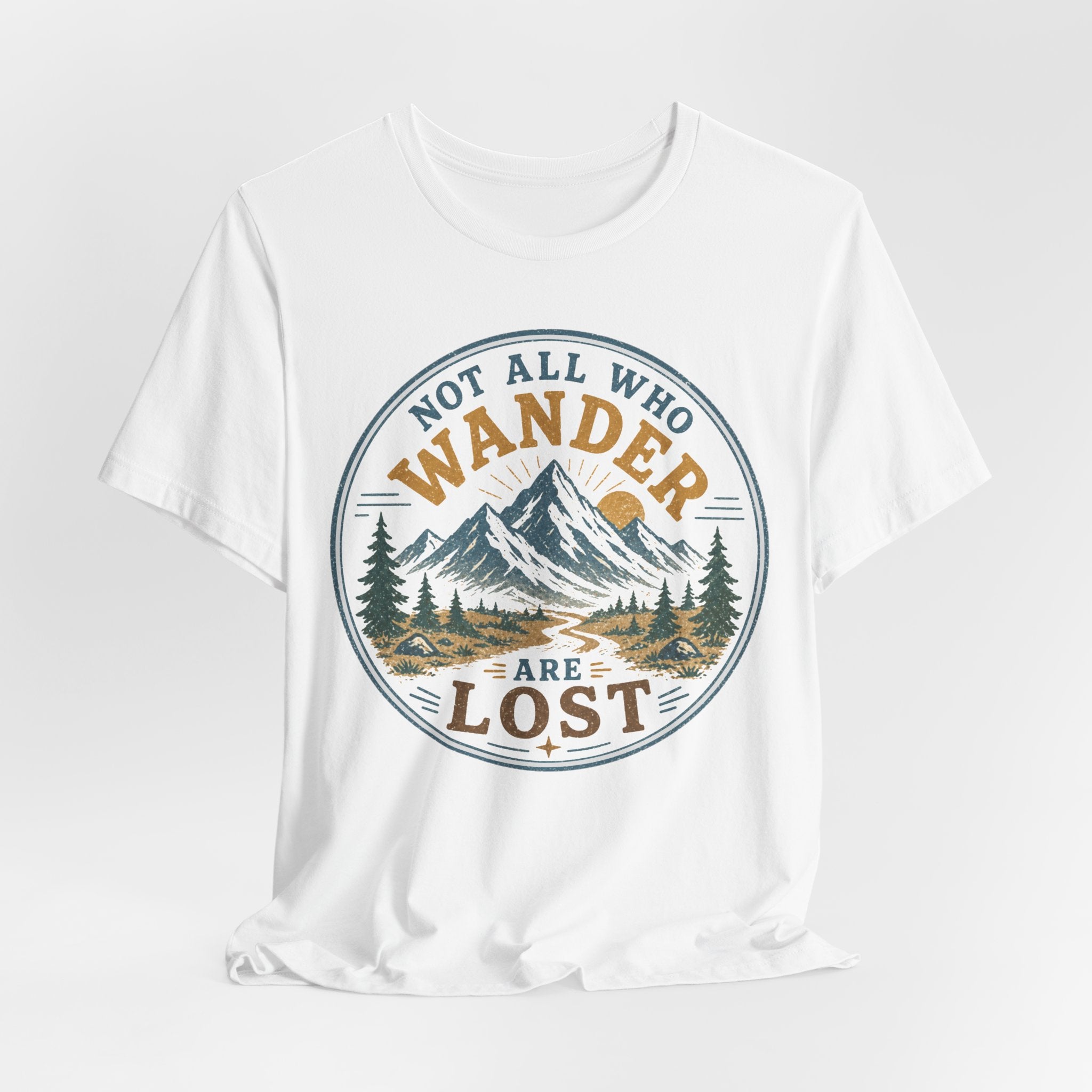Not All Who Wander Are Lost mountain t-shirt graphic tee BarelyOutdoorsy
