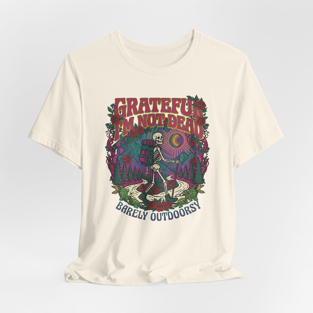 Psychedelic skeleton hiker shirt Grateful Dead inspired barely outdoorsy