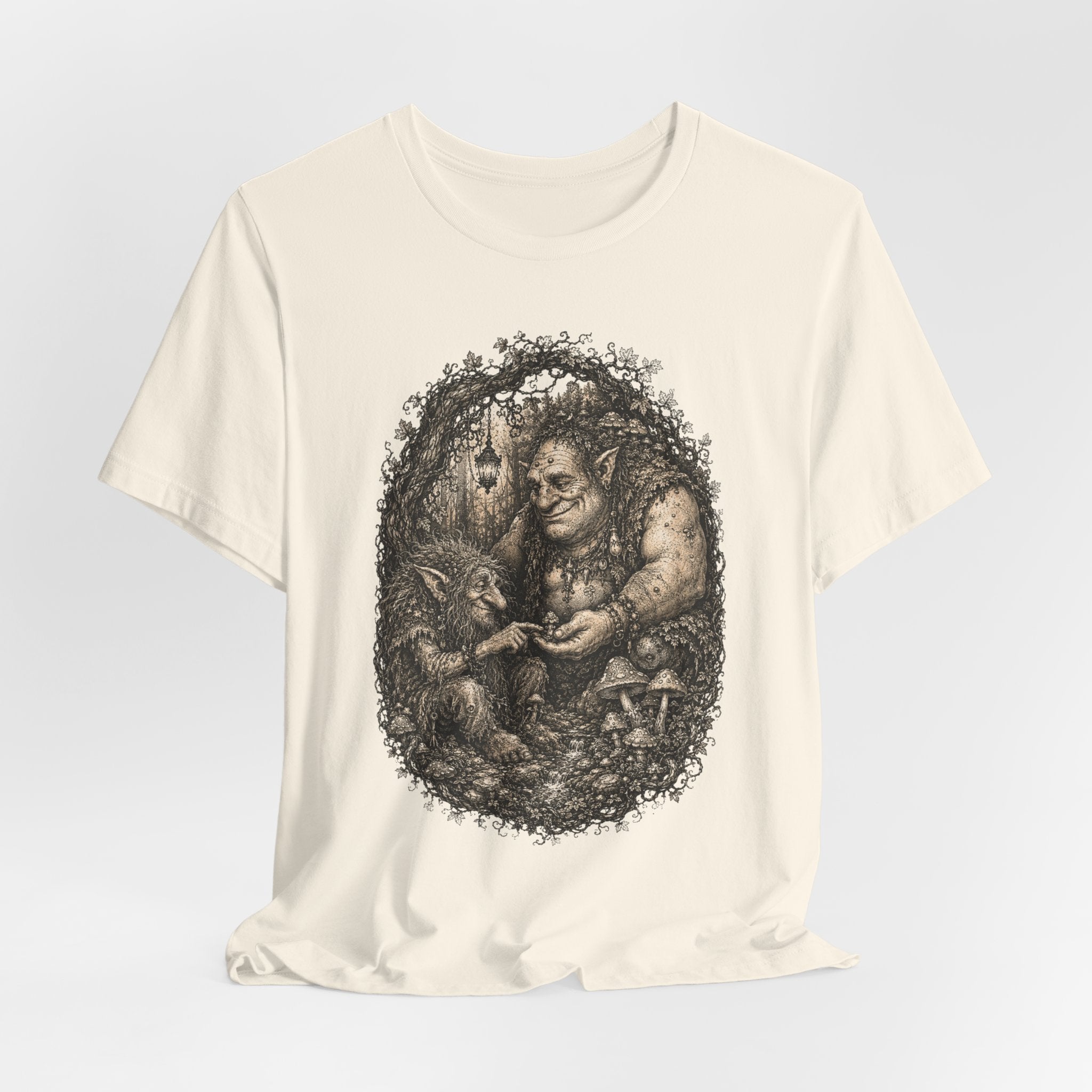 Forest Trolls Tee in Athletic Heather - charming goblincore troll mushroom shirt, Barely Outdoorsy