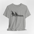 Quail Family Walk Tee in White - Gambel's quail family Southwest shirt, Barely Outdoorsy