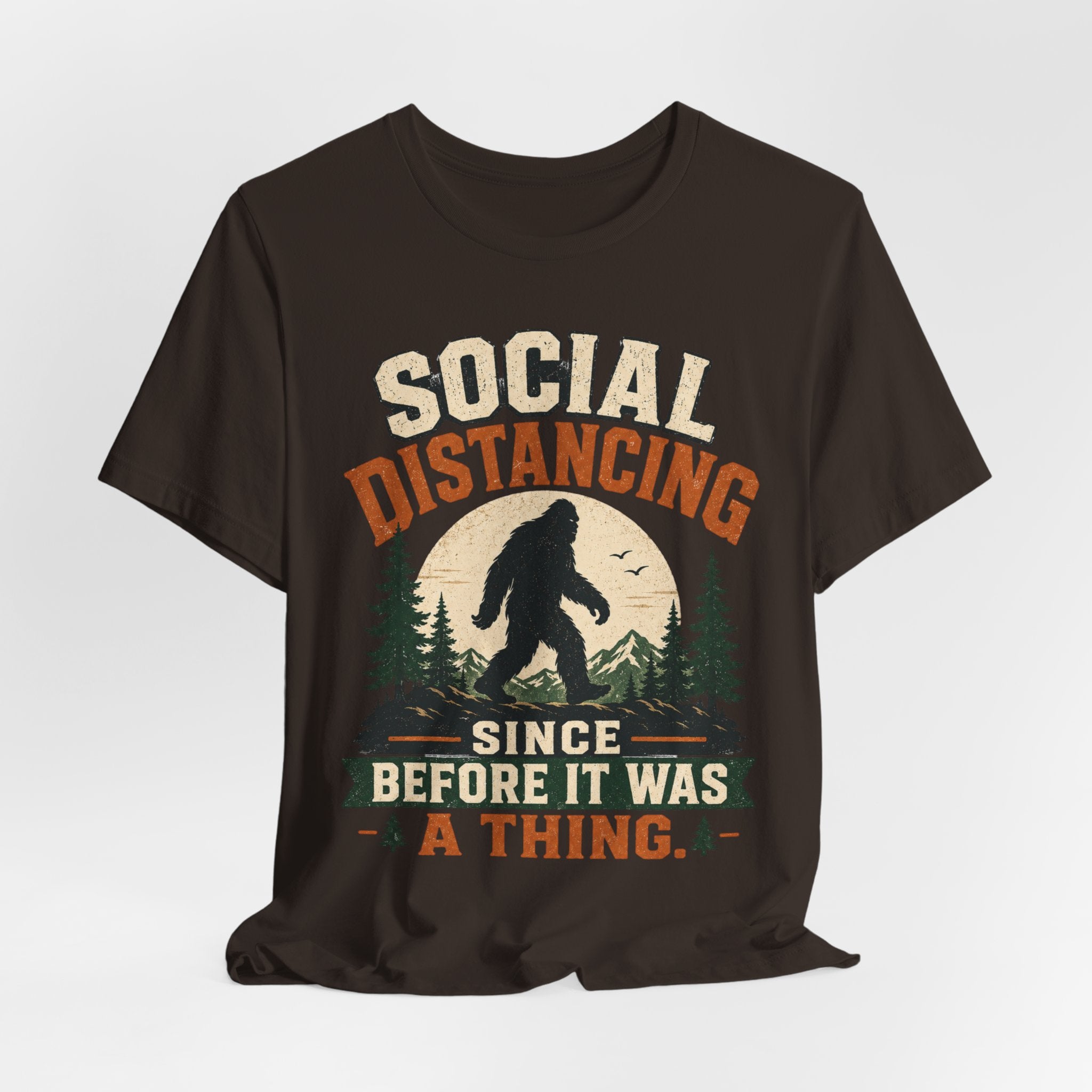 Social Distancing Tee in Natural - funny introvert outdoor humor shirt, Barely Outdoorsy