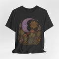 Desert Moon and Sun Celestial Botanical T-Shirt in Mauve - boho desert moon sun botanical graphic tee, Barely Outdoorsy