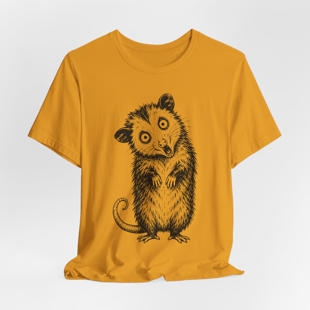Unhinged Opossum Tee in Pink - funny opossum chaos humor shirt, Barely Outdoorsy