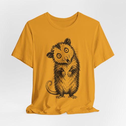 Unhinged Opossum Tee in Pink - funny opossum chaos humor shirt, Barely Outdoorsy