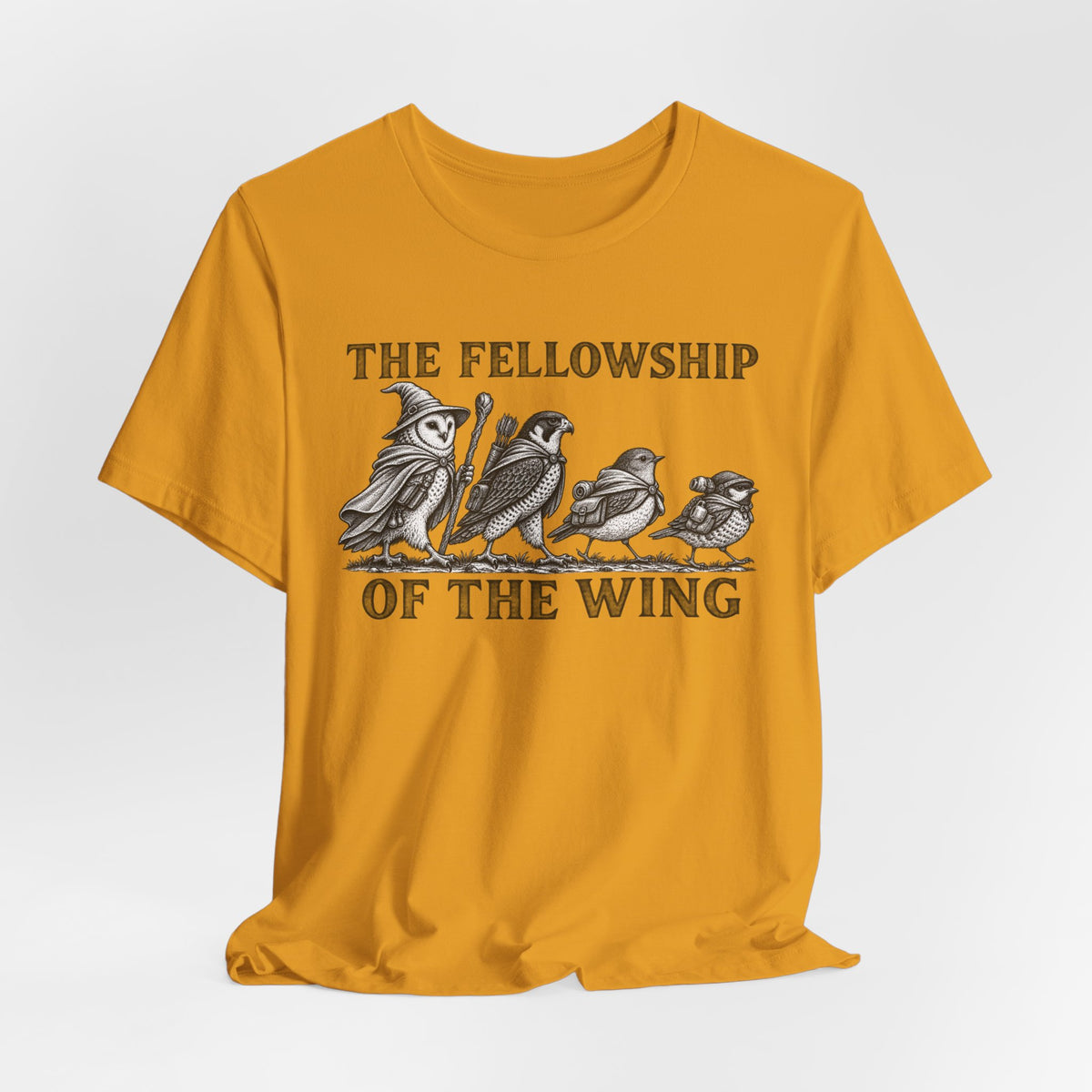 The Fellowship of the Wing Tee in Heather Prism Lilac - starling flock murmuration shirt, Barely Outdoorsy Bella Canvas 3001