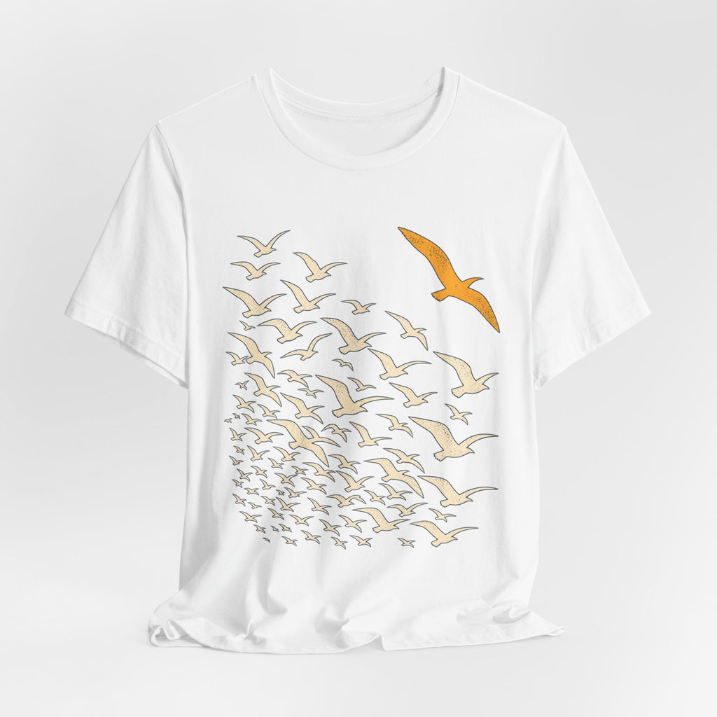 Break From the Flock Bird T-Shirt in Heather Brown - funny bird break from the flock introvert graphic tee, Barely Outdoorsy