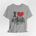 I Love Outdoors In Moderation Tee in Heather True Royal - funny outdoor moderation humor shirt, Barely Outdoorsy