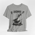 F-HONK-F Goose Tee in Mauve - funny goose gothic blackletter shirt, Barely Outdoorsy Bella Canvas