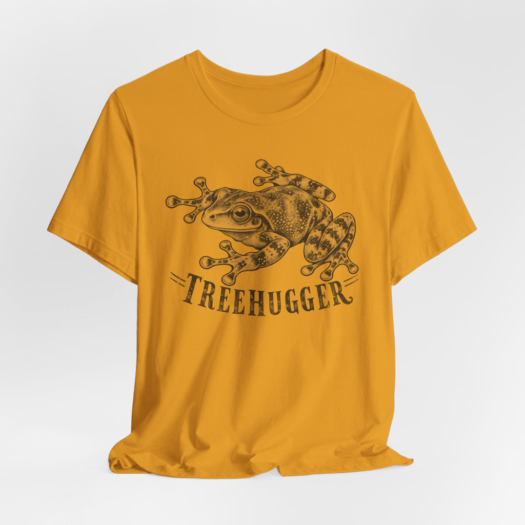 Treehugger Tree Frog Tee in Heather True Royal - funny tree frog treehugger shirt, Barely Outdoorsy