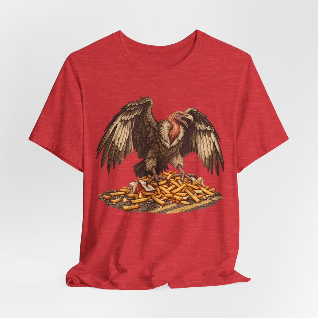 Roadside Fries Vulture T-Shirt in Sage - funny vulture roadside fries scavenger humor graphic tee, Barely Outdoorsy