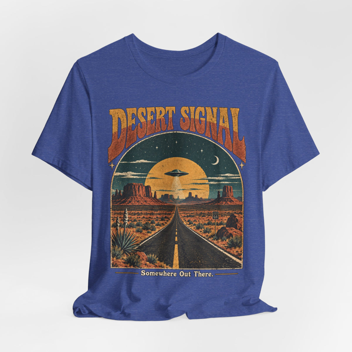 Desert Signal UFO Highway T-Shirt in Brown - retro desert UFO road trip graphic tee, Barely Outdoorsy