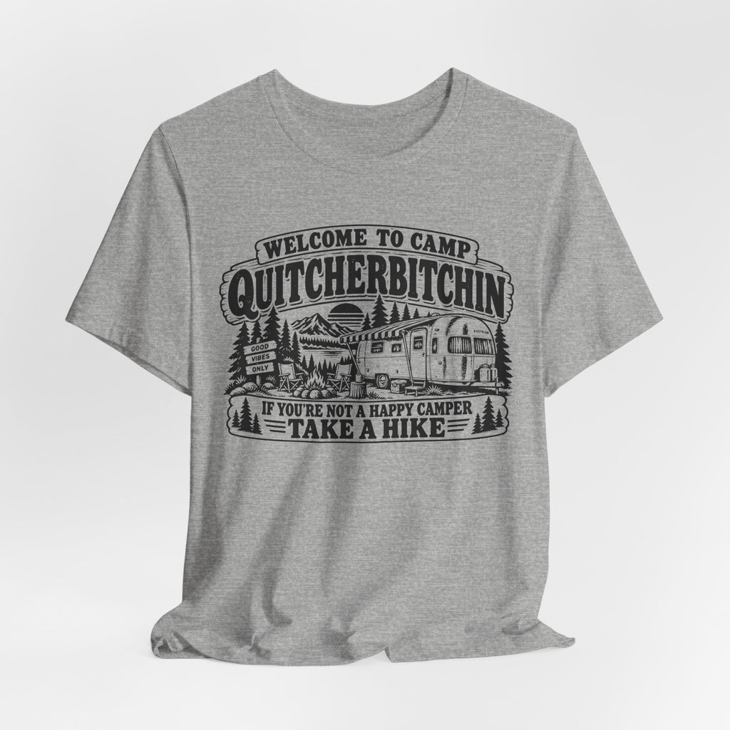 Camp Quitcherbitchin T-Shirt in Mauve - funny retro summer camp graphic tee, Barely Outdoorsy