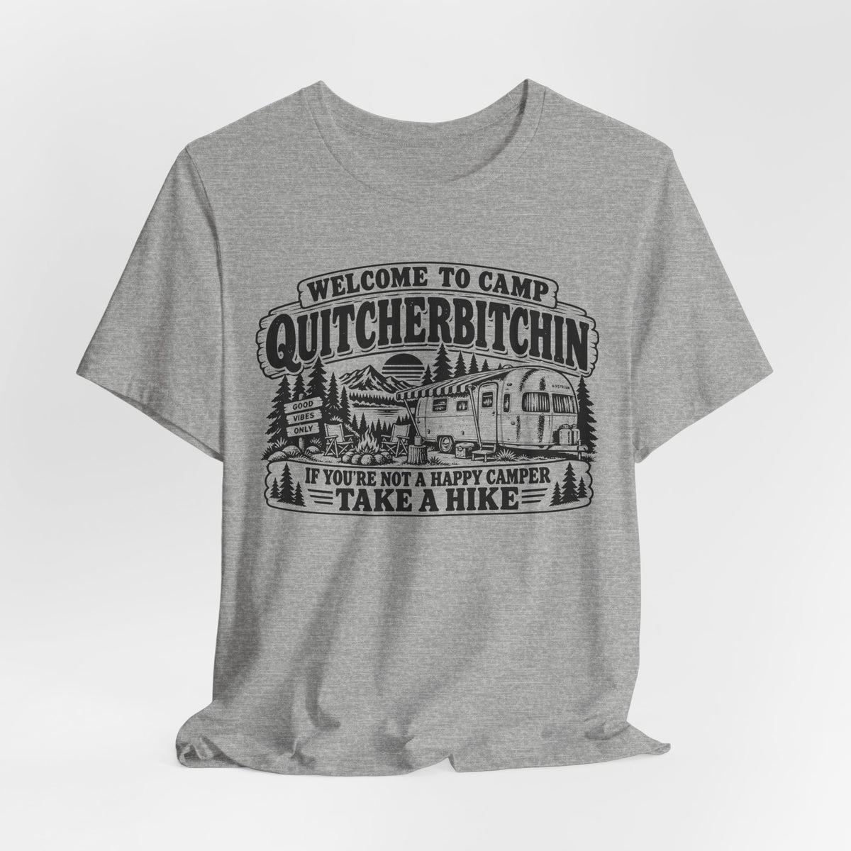 Camp Quitcherbitchin T-Shirt in Mauve - funny retro summer camp graphic tee, Barely Outdoorsy