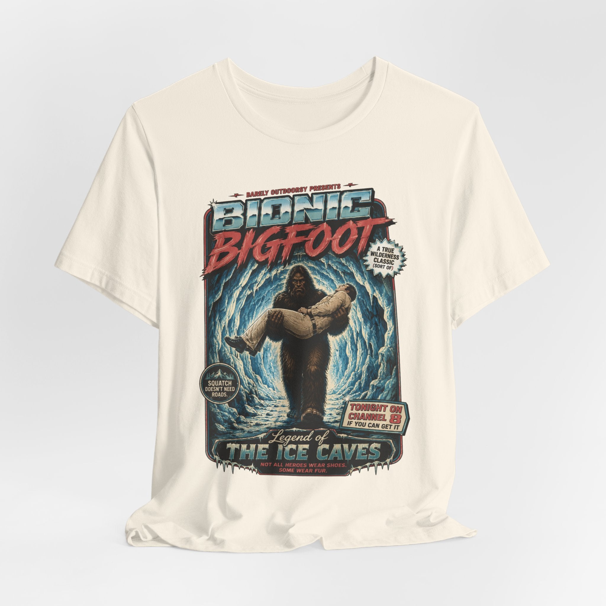 Bionic Bigfoot Legend of the Ice Caves Retro T-Shirt