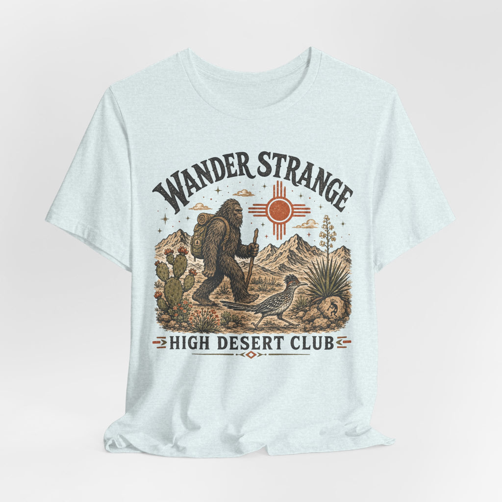 Wander Strange High Desert Club Bigfoot T-Shirt in Heather Prism Lilac - retro desert club graphic tee, Barely Outdoorsy